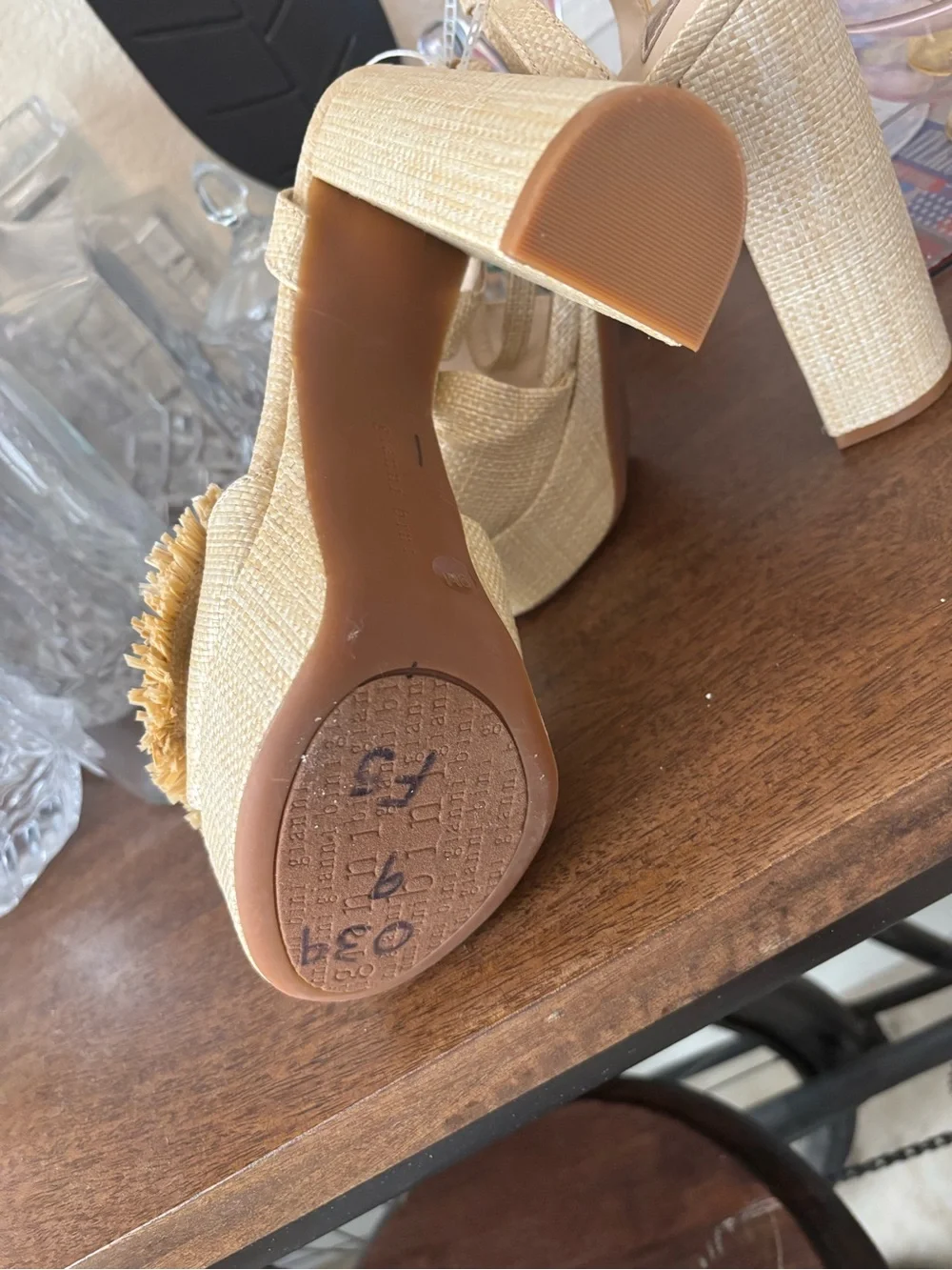 Brand New! Gianni Bini Raffia Woven Buckle Platform Sandals (Size: 9.5 & 9)